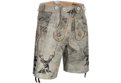 PAULGOS Trachtenhose Herren Lederhose Kurz mit Trägern (HK4) HK4