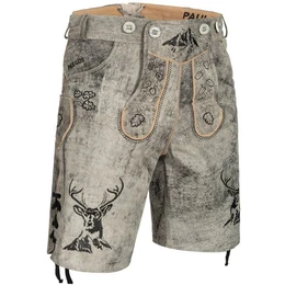 Trachtenhose Herren Lederhose Kurz mit Trgern 100% Echtleder - HK4 ANTIK