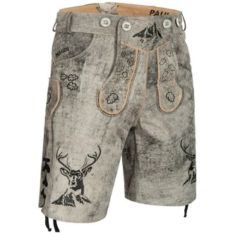 PAULGOS Trachtenhose Herren Lederhose Kurz mit Trägern (HK4)