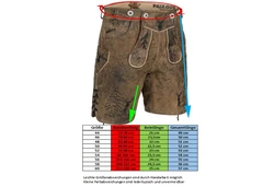 PAULGOS Trachtenhose Herren Lederhose Kurz mit Trägern (HK5) HK5
