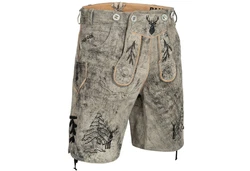 PAULGOS Trachtenhose Herren Lederhose Kurz mit Trägern (HK5) HK5 ANTIK