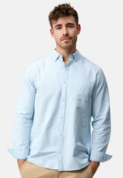 Indicode Langarmhemd Kepner Hellblau/Blau/Grau
