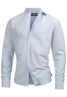 Indicode Langarmhemd Kepner Hellblau/Blau/Grau