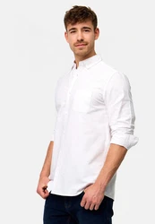 Indicode Langarmhemd Kepner Weiß/Creme/Grau