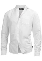 Indicode Langarmhemd Kepner Weiß/Creme/Grau