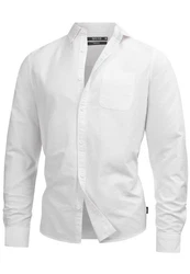 Indicode Langarmhemd Kepner Weiß/Creme/Grau