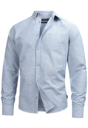 Indicode Langarmhemd Kepner Blau/Grau/Hellblau