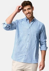 Indicode Langarmhemd Kepner Blau/Grau/Hellblau