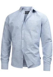 Indicode Langarmhemd Kepner Blau/Grau/Hellblau