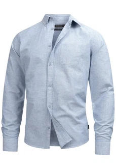 Indicode Langarmhemd Kepner Blau/Grau/Hellblau