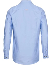Pure Trachtenhemd Oxfordhemd mit Stehkragen hellblau