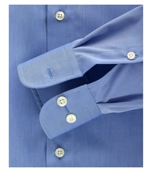 CASAMODA Businesshemd Herren Hemd extra langer Arm Langarm Hemd uni regular fit blau