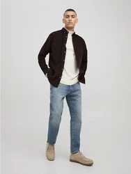 Jack & Jones Langarmhemd Cord Flanell Hemd Shacket JJECLASSIC (4296) Weinrot