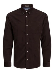 Jack & Jones Langarmhemd Cord Flanell Hemd Shacket JJECLASSIC (4296) Weinrot