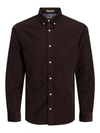Langarmhemd Cord Flanell Hemd Shacket JJECLASSIC 4296 in Weinrot