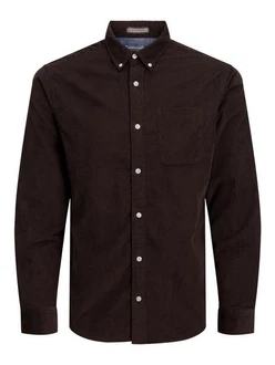 Jack & Jones Langarmhemd Cord Flanell Hemd Shacket JJECLASSIC (4296) Weinrot
