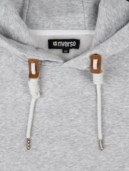 riverso Herren Kapuzenpullover RIVLuca Hoodie Sweatshirt Pullover Kapuze Kängurutaschen Regular Fit Grau/Hellgrau
