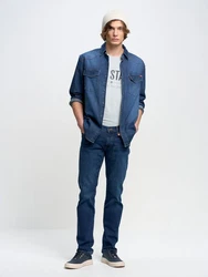 BIG STAR Slim-fit Jeans TOBIAS Dunkelblau/Blau/Lila