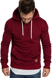 REPUBLIX Sweatshirt GRIFFIN Herren Basic Hoodie Dunkelrot/Bordeaux
