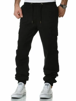 REPUBLIX Cargohose JIM Herren Jogger Chino Hose Jeans Schwarz