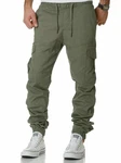 REPUBLIX Cargohose JIM Herren Jogger Chino Hose Jeans Khaki/Dunkelgrün/Braun