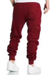 REPUBLIX Cargohose JOHN Herren Sweatpants Jogginghose Trainingshose Dunkelrot/Bordeaux/Rosa