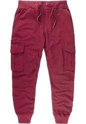 REPUBLIX Cargohose JOHN Herren Sweatpants Jogginghose Trainingshose Dunkelrot/Bordeaux/Rosa