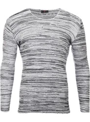 Reslad Strickpullover Herren-Pullover Slim Fit Rundhalspullover Grau/Hellgrau/Dunkelgrau