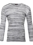 Reslad Strickpullover Herren-Pullover Slim Fit Rundhalspullover Grau/Hellgrau/Dunkelgrau