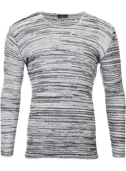 Reslad Strickpullover Herren-Pullover Slim Fit Rundhalspullover Grau/Hellgrau/Dunkelgrau