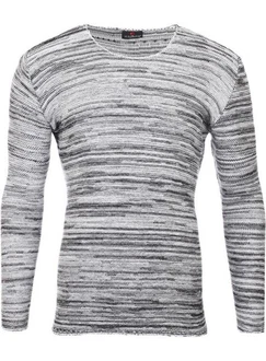 Reslad Strickpullover Herren-Pullover Slim Fit Rundhalspullover