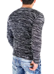 Reslad Strickpullover Herren-Pullover Slim Fit Rundhalspullover Dunkelblau/Grau/Dunkelgrau/Schwarz