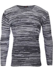 Reslad Strickpullover Herren-Pullover Slim Fit Rundhalspullover Dunkelblau/Grau/Dunkelgrau/Schwarz