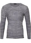 Reslad Strickpullover Herren-Pullover Slim Fit Rundhalspullover Dunkelgrau/Hellgrau/Grau/Dunkelblau