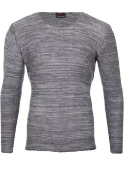 Reslad Strickpullover Herren-Pullover Slim Fit Rundhalspullover Dunkelgrau/Hellgrau/Grau/Dunkelblau