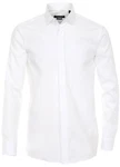 CASAMODA Smokinghemd Festliches Hochzeitshemd Herren Hemd Langarm Kläppchenkragen uni Umschlagmanschette regular fit (HL) weiß (HL25)