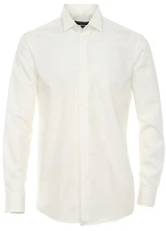 Smokinghemd Festliches Hochzeitshemd Herren Hemd Langarm Klppchenkragen uni Umschlagmanschette regular fit creme HL32
