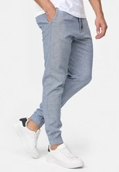 Indicode Leinenhose Blnda Grau/Hellblau/Blau/Hellgrau