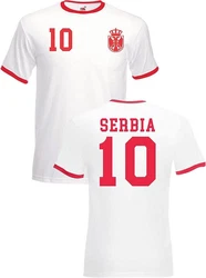 Youth Designz T-Shirt Serbien Fuball Trikot Look Braun/Rosa/Rot
