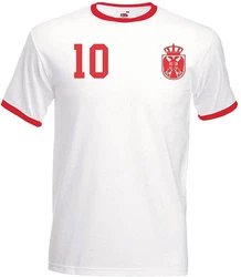 Youth Designz T-Shirt Serbien Fuball Trikot Look Braun/Rosa/Rot