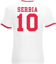 Youth Designz T-Shirt Serbien Fuball Trikot Look Braun/Rosa/Rot