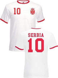 T-Shirt Serbien Herren T-Shirt im Fuball Trikot Look mit trendigem Print