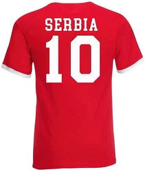 Youth Designz T-Shirt Serbien Fuball Trikot Look 