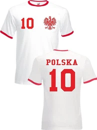 T-Shirt Polen Herren T-Shirt im Fuball Trikot Look mit trendigem Motiv