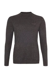 Cocain Underwear Strickpullover Langarm  Dunkelgrau/Grau/Braun