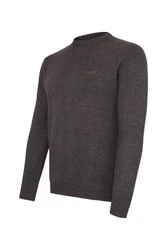 Cocain Underwear Strickpullover Langarm  Dunkelgrau/Grau/Braun