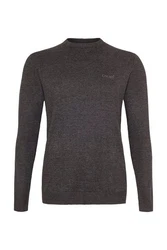 Cocain Underwear Strickpullover Langarm  Dunkelgrau/Grau/Braun