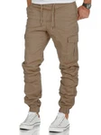 Amaci&Sons Herren Stretch Jogger Cargo Chino Jeans Hose 7006 SAN ANTONIO Khaki/Beige