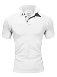 Amaci&Sons Poloshirt MAINE Basic Kurzarm Weiß/Grau