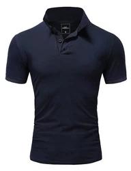 Amaci&Sons Poloshirt MAINE Basic Kurzarm Dunkelblau/Blau